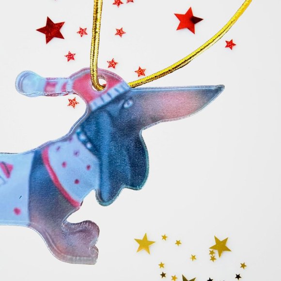 Dachshund Ornament New Gift tag hanger Doxie Weenie Dog Weiner German Pup - Picture 4 of 12